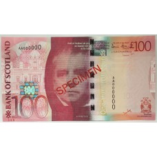 SCOTLAND 2007 . ONE HUNDRED 100 POUNDS BANKNOTE . SPECIMEN